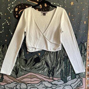 Victorias Secret Gray Cropped Sweater L